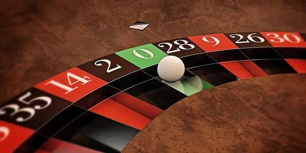 Live croupier and real-time wheel spin Live croupier spinning European Roulette wheel
